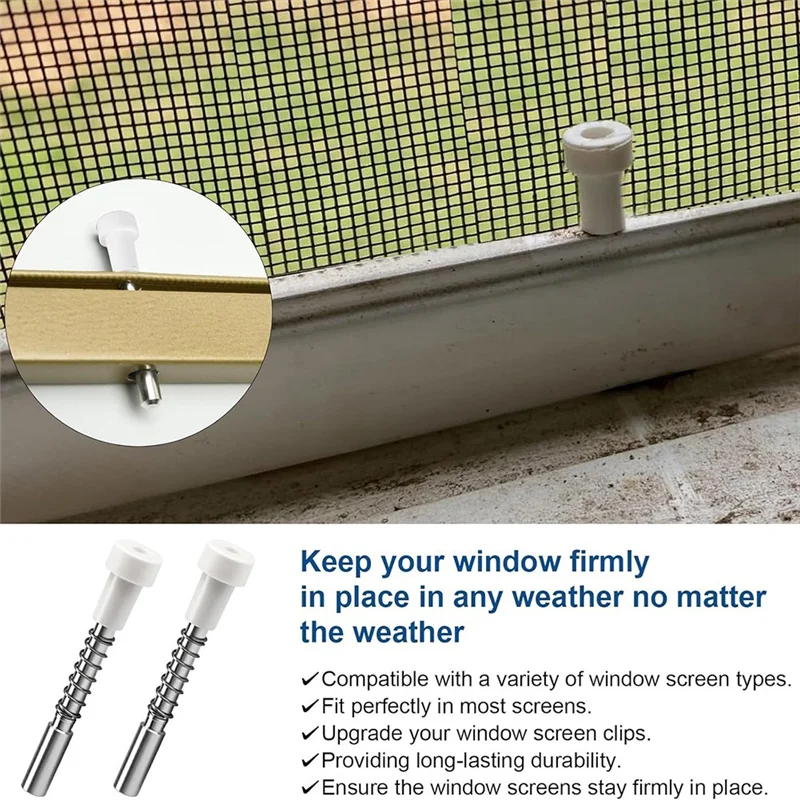 30 Pack Window Screen Plunger Latches 5/32 Inch X 1-1/2 Inch,For Aluminum Window Screens,Plunger Latch Clips-AB52