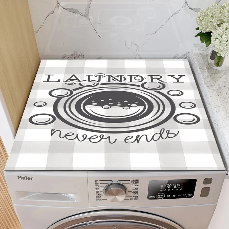 Washing Machine Dust Cover Waterproof Oven Microwave Refrigerator Fridge Top Protector Mat Coffee Drain Pad Table Placemat