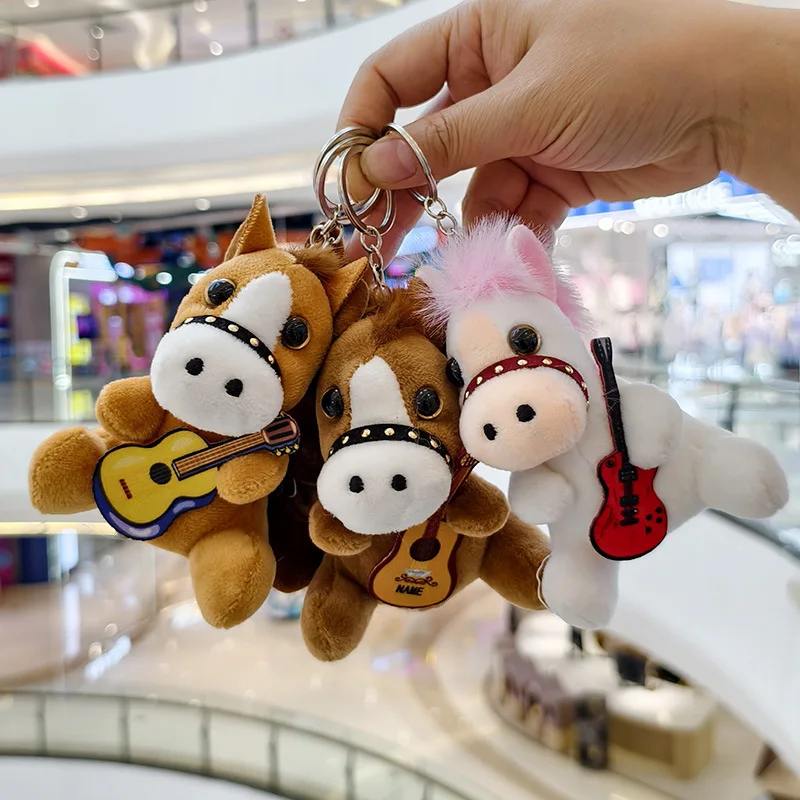 

Cute Simulation Animal Pony Plush Toy Keychain Doll Zodiac Horse Keychain Small Pendant Bag Key Pendant Birthday Party Gift