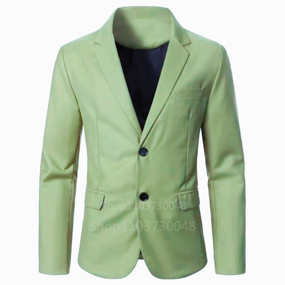 

High Quality Green Blazer Men Fashion Jacket Wedding Smart Casual Business Best Man Suit Jacket Notch Lapel Two Buttons Coat