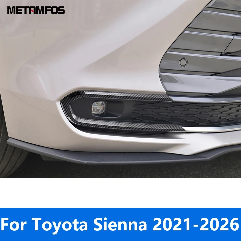 

Front Fog Light Lamp Cover Trim For Toyota Sienna 2021-2025 2026 Carbon Fiber Foglight Eyelid Eyebrow Accessories Car Styling
