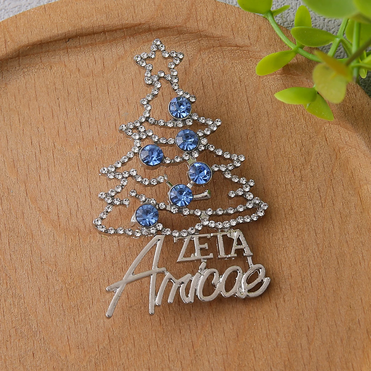 Sorority Founded 1948 Greek Letters Zeta Amicae Christmas Tree Pin Brooch ZA Group Jewelry Fashion