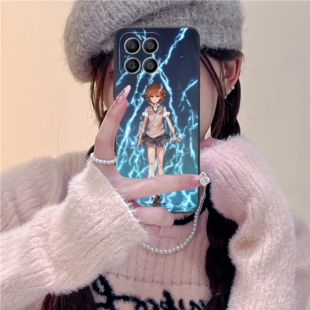 Anime Misaka Mikoto Mobile Phone Case for Huawei Honor 90 80 70 60 50 30 20 10 9 8 7 Pro S SE Lite 5G Black Phone Cover Shell