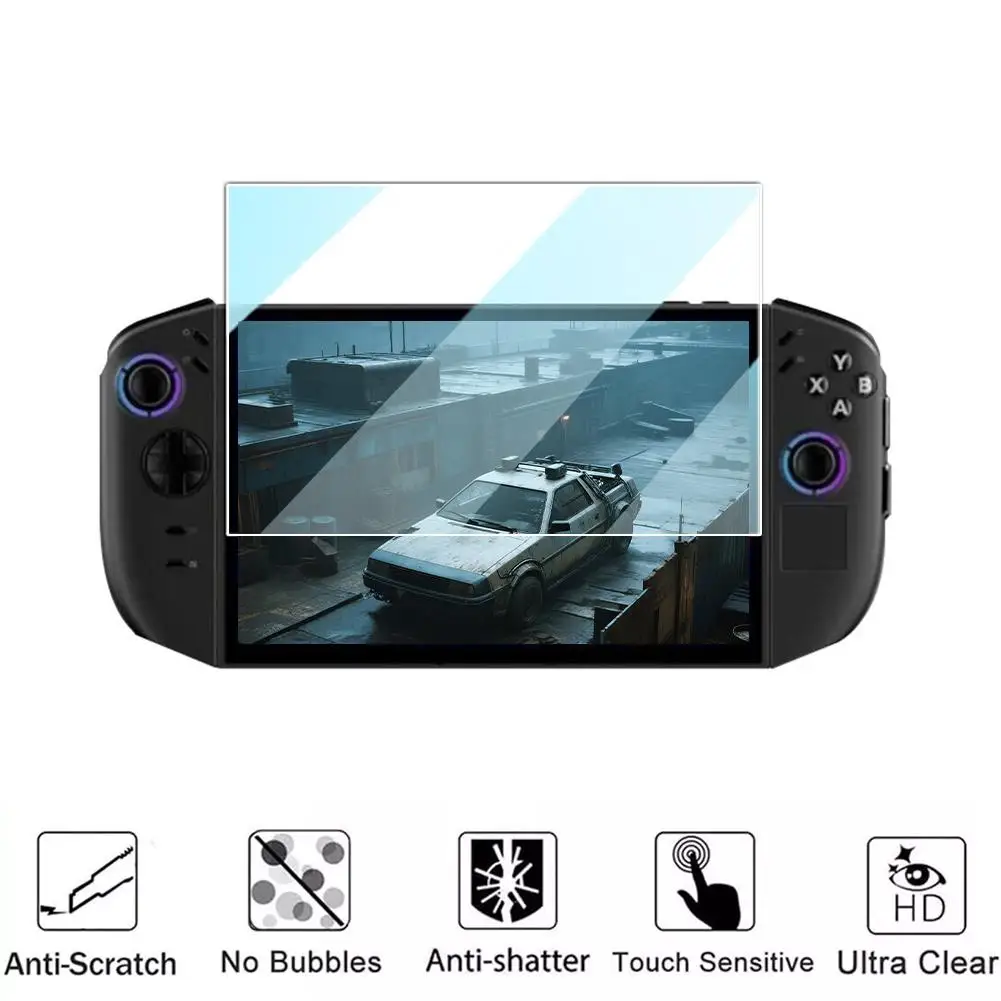 واقي شاشة من الزجاج المقسى لوحدة التحكم المحمولة Legion GO 2، حافة 4D مضادة للخدش تغطية كاملة طبقة شفافة عالية الدقة