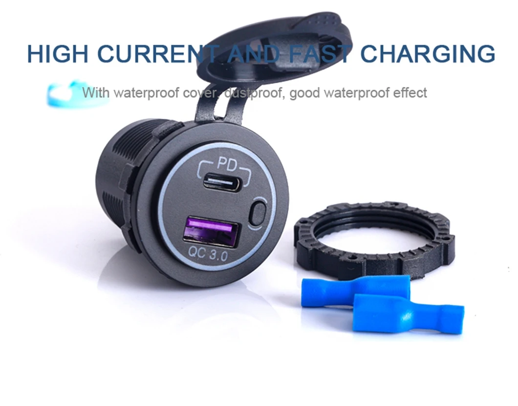 2026 AIBEIKEN 12V/24V 4.8A High-Quality USB Charger Socket - QC3.0 Fast Charging for Cars/RVs, Durable Automotive Power Socket