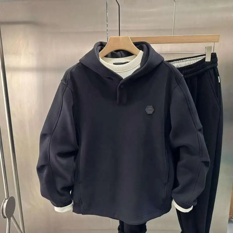 Men's Vintage Oversized Hoodie Loose Fit Pullover Streetwear Hip Hop Sweatshirt Fall Winter Plus Size Casual Tops