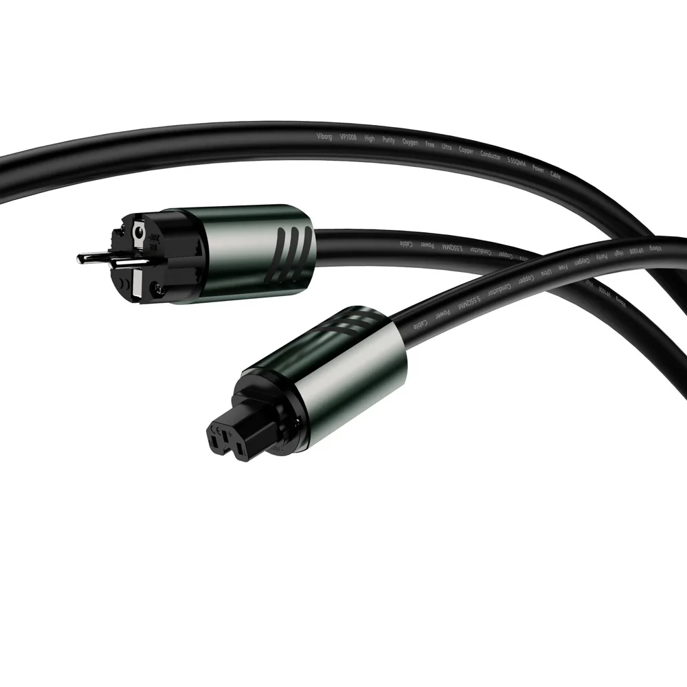 Viborg VP1008 Schuko Power Cable 5.5SQMM Oxygen-Free Ultra Copper Conductor Multi-Conductor Enhanced Performance Power Wire Cabl