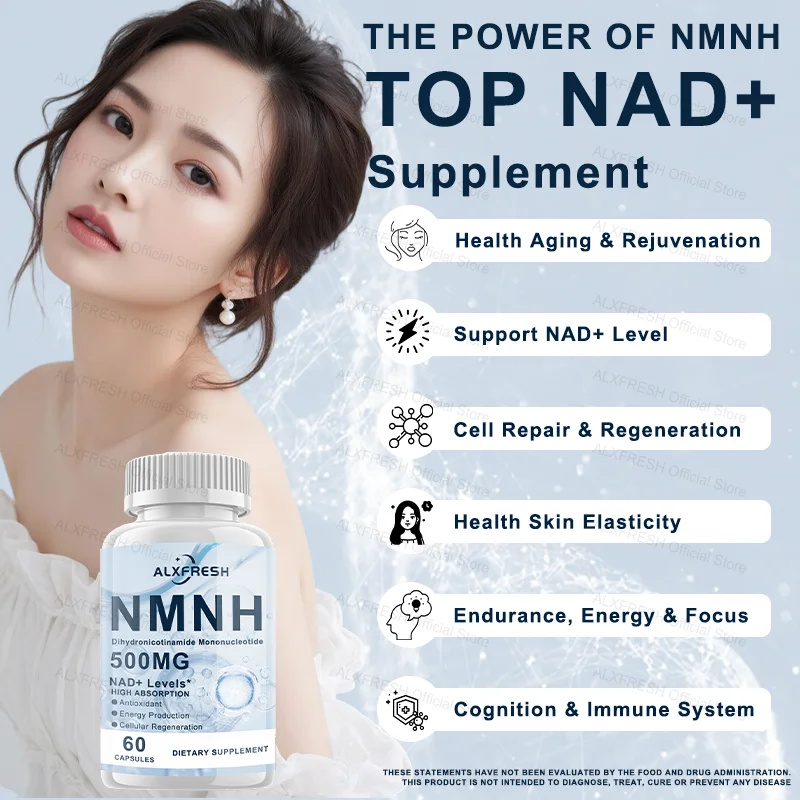 NMNH Capsule Improve Skin Elasticity Endurance Vitality Concentration Increase NAD+ Levels Delay Aging Repair Regenerate Cells