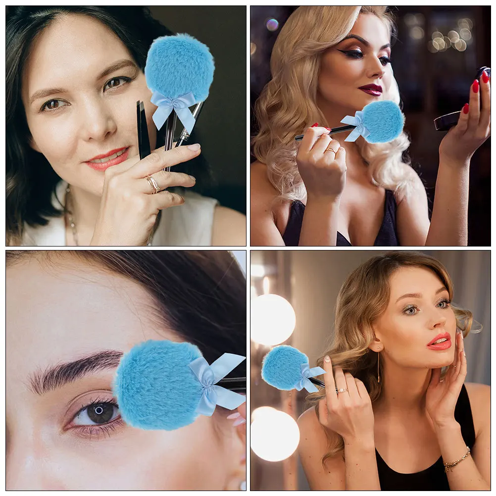 Baguette féerique en forme de sucette, bouffante de poudre de maquillage, doux, Long manche, ample, pour le visage et le corps, outil applicateur de poudre pour femmes