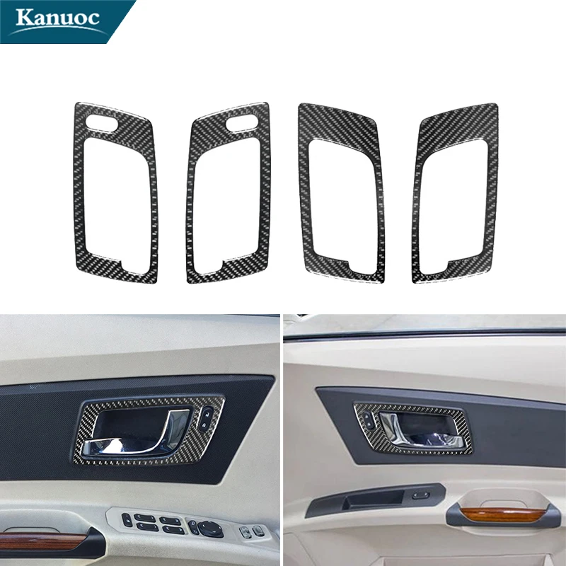 

Carbon Fiber Door Handle Decorative Stickers For Cadillac CTS 2003-2007 With Navigation System Car Interior Accessories