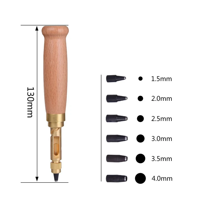 6 dimensioni della punta 1.5Mm, 2Mm, 2.5Mm, 3Mm, 3.5Mm, 4Mm perforatore a vite/Kit artigianale per trapano a libro in pelle automatica