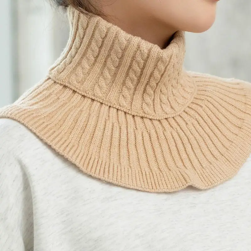

39BD Gentle Skin Friendly Neck Scarf Elastic Knit Winter Accessory Warm Scarf Collar