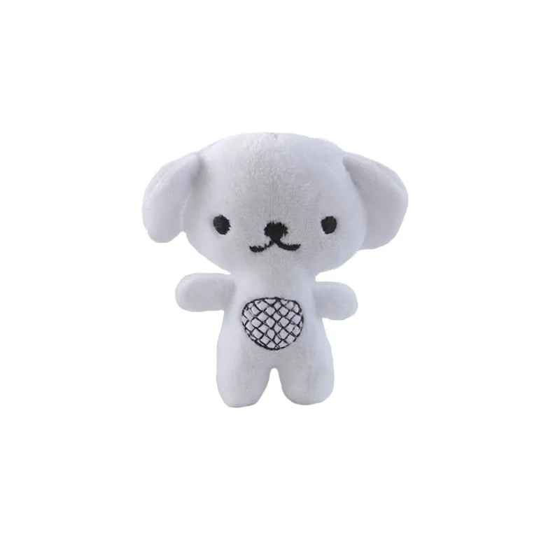 1Pc 10Cm Leuke Pluche Puppy Speelgoed Sleutelhanger Knuffel Pluche Pop Telefoon Charme Charme Bruiloft Huwelijksgeschenken