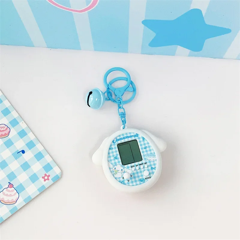 Sanrio kawaii jogo console chaveiro minha melodia kuromi pochacco cinnamoroll dos desenhos animados bonito saco chave pingente corrente ornamento crianças presente