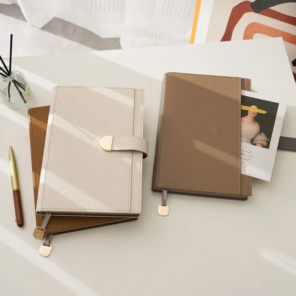 Notepads A5 Diary Notebook Magnetic Buckle Thicken Meeting Notebook PU Leather 200 Pages Daily Planner Writing
