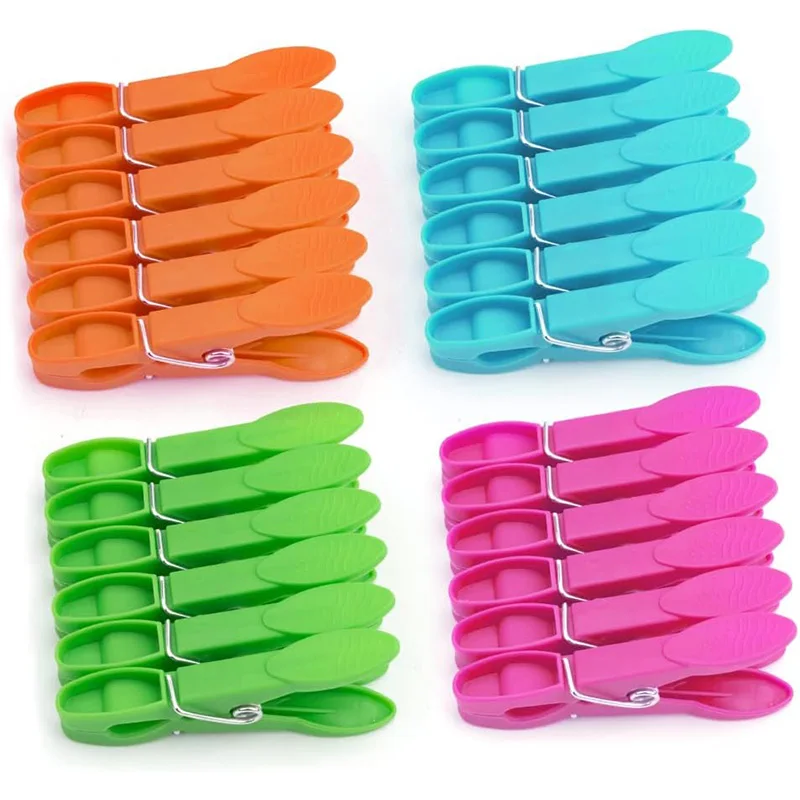 

24/48pcs Plastic Clothespins Heavy Duty Laundry Clothespin Clothes Pegs for Clothing Pin Set Beach Towel Clips Clothes Pins