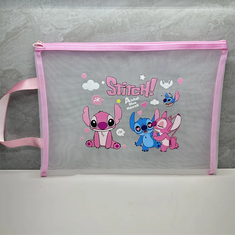 Disney-Sac à documents CAN o and Stitch, fournitures de bureau et scolaires, sac de rangement mignon Kawaii, sac à fermeture éclair, articles cadeaux pour Chirden