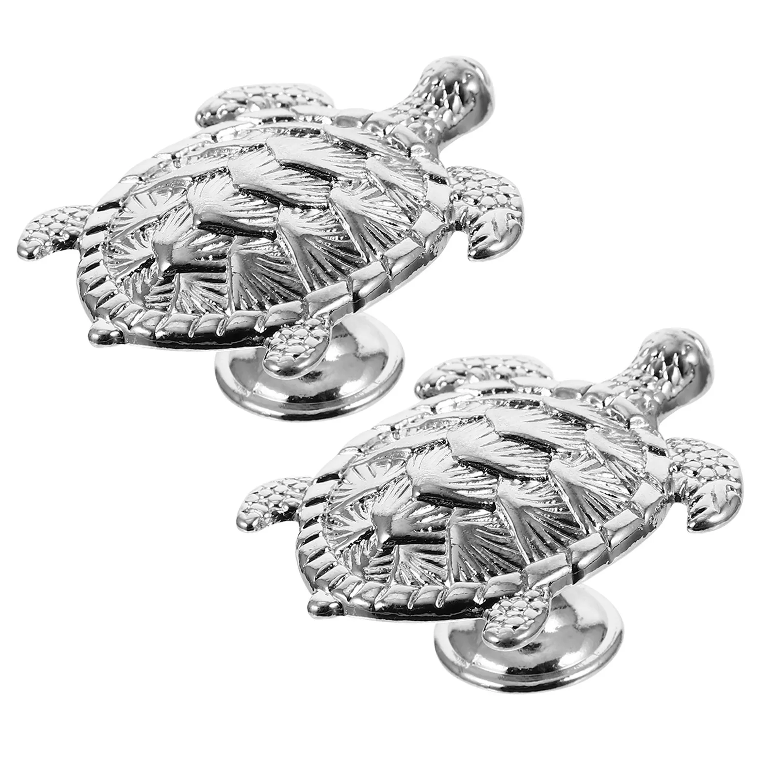 2 Pcs Drawer Animal Door Handle Bathroom Knob Turtle Cabinet Knobs Silver Vanity