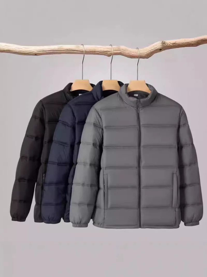 

Thiened Cotton Jaet for Men Stand Collar Winter Outerwear Loose Fit Sle Polyester Fiber Regular Length Coat