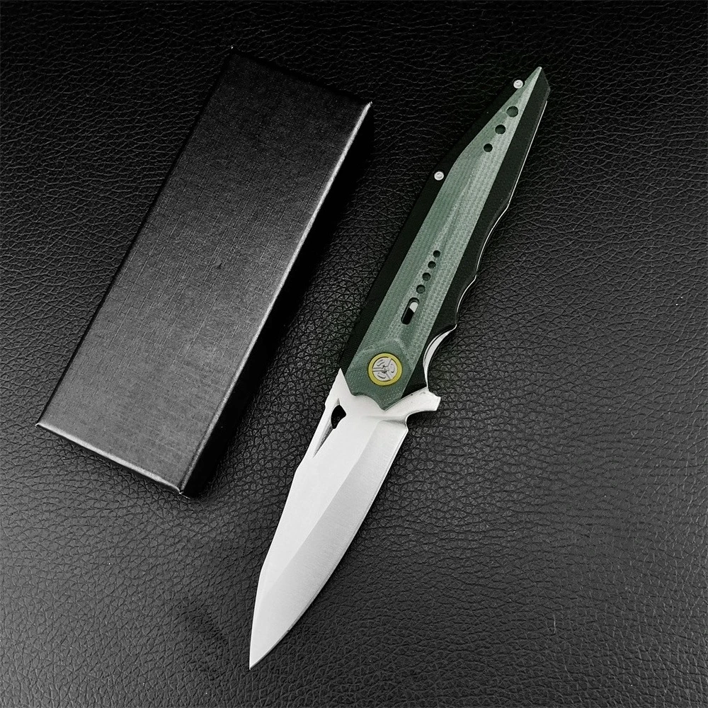 

Складной карманный нож для улицы с зеленой ручкой, устойчивый к коррозии, подходит для выживания в дикой природе, кемпинга, самообороны