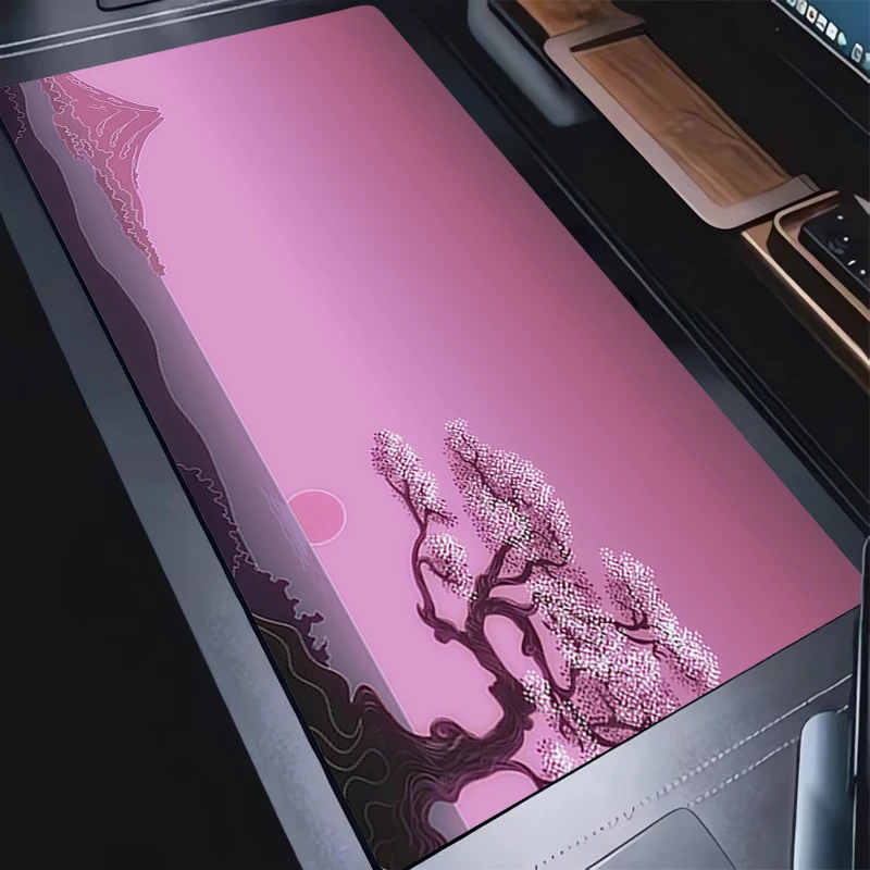 

Mouse Pad Gaming Mousepad Anime Rubber Desk Mat Non-slip PC Laptop Gamer Accessories Keyboard Pad Pink Natural Landscape Carpet