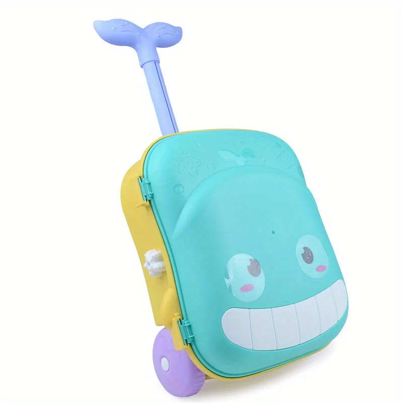 ชุดของเล่นทรายของเล่นสำหรับเด็กหัดเดินชายหาดสำหรับเด็กวัยหัดเดินพร้อมแม่พิมพ์ระหัดวิดน้ำรูปสัตว์รดน้ำกระป๋องตักทรายในเคสเดินทางฤดูร้อนน่ารัก