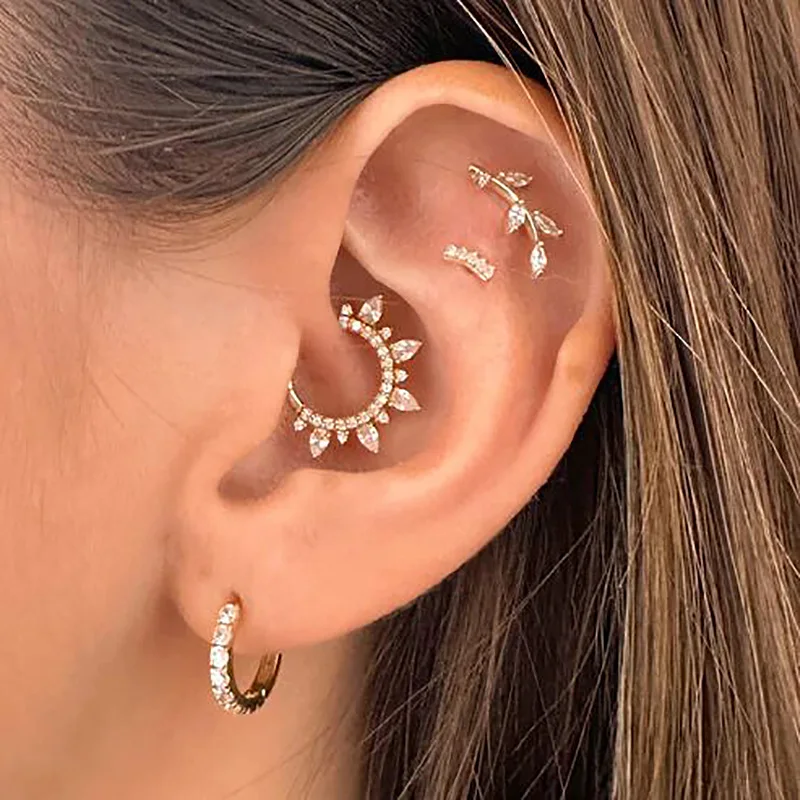 1pc Daith Piercing Hoop Ohrringe Frauen Trend Zirkon Helix Piercing Septum Tragus Körper Zubehör Winzige Knorpel Ohr Schmuck – Detail 2