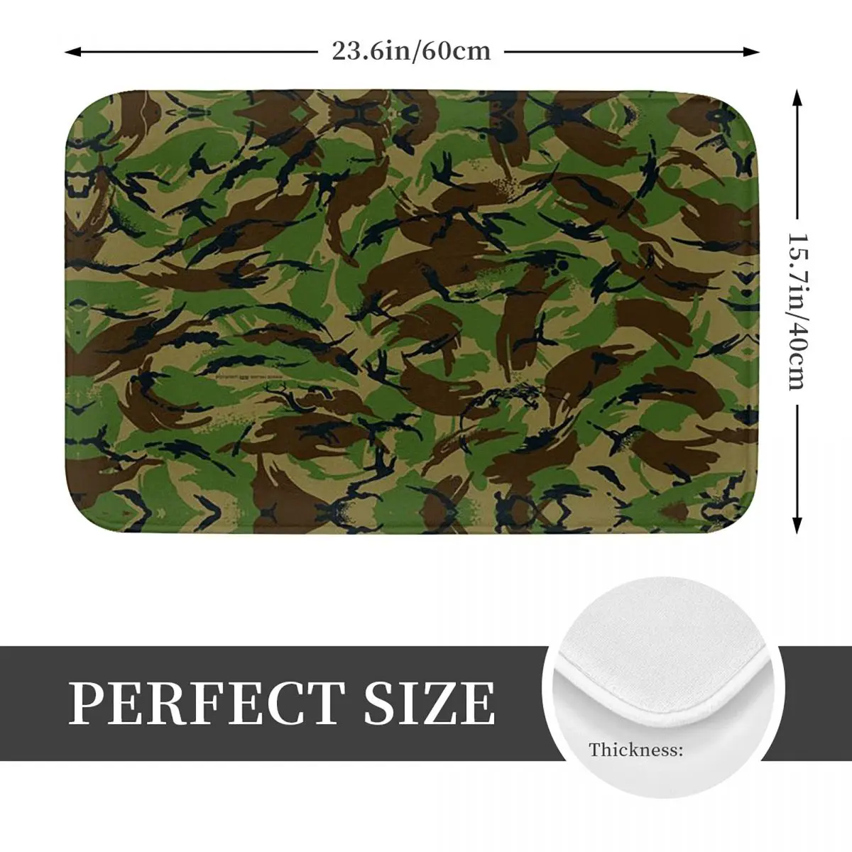 Camo Camouflage Army British DPM Non-slip Doormat Floor Mat Dust-proo Carpet Rug for Kitchen Entrance Home Balcony Footpad Mats