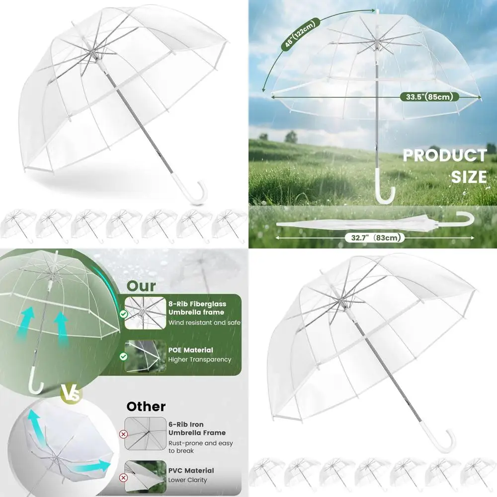 

Durable Clear Bubble Umbrellas for Bulk Weddings, Large Windproof Transparent Umbrellas Ideal for Outdoor Events and Photography