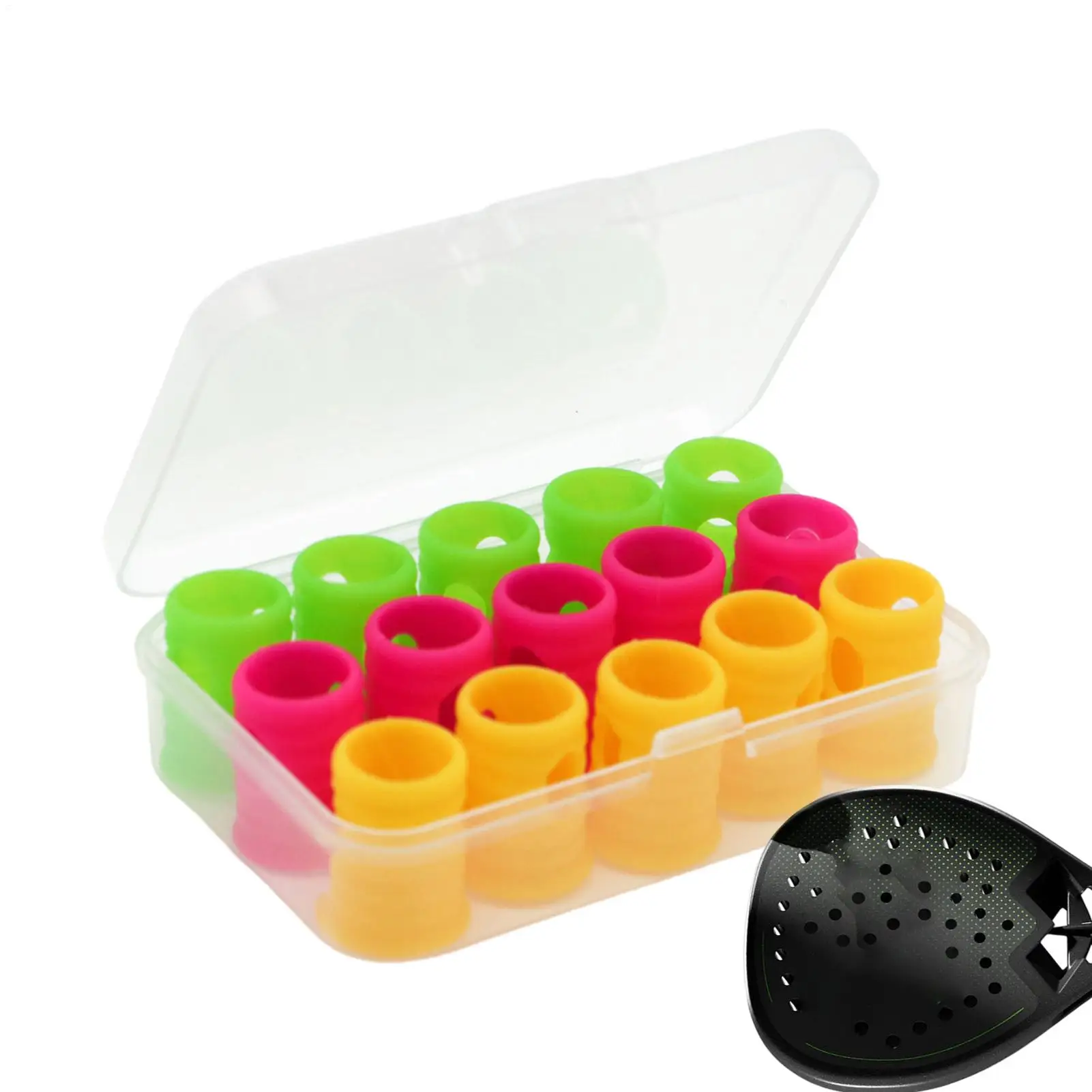 15pcs Silicone Padel Shock Absorbers Vibration Dampers Anti-Vibration Racquet Accessories Multiple Colors for Improved Hitting