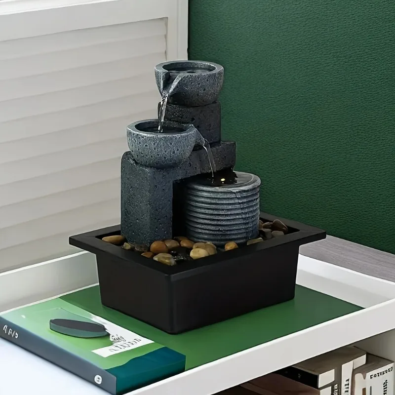 Factory Direct 2026 Home Decor Certification Desktop Small Fountain Running Water Ornament Gift Home Flowing Water