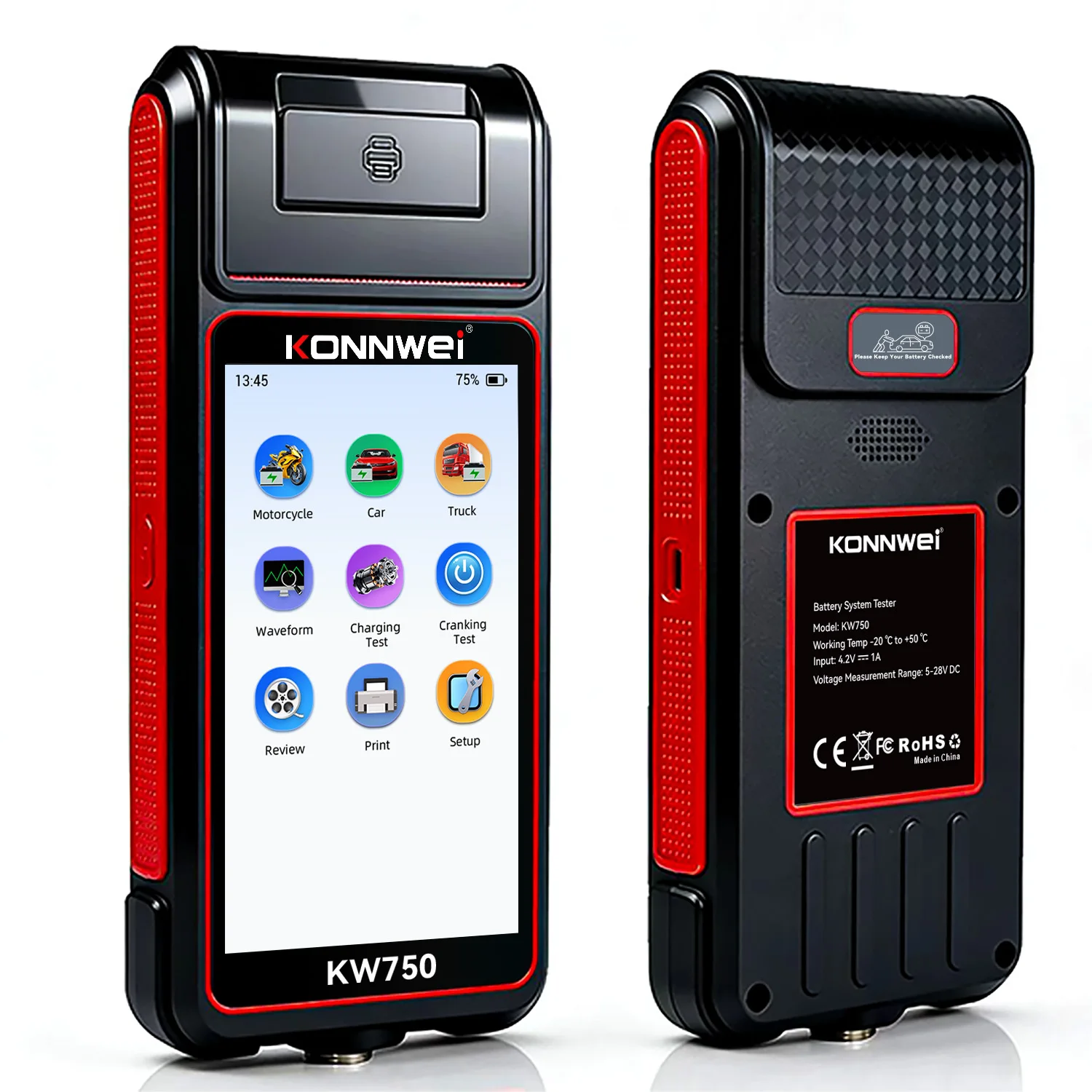 Car Battery Load Tester for AGM GEL EFB Lithium, Auto Battery System Analyzer with CCA Health Check for DIY & Repair Shop