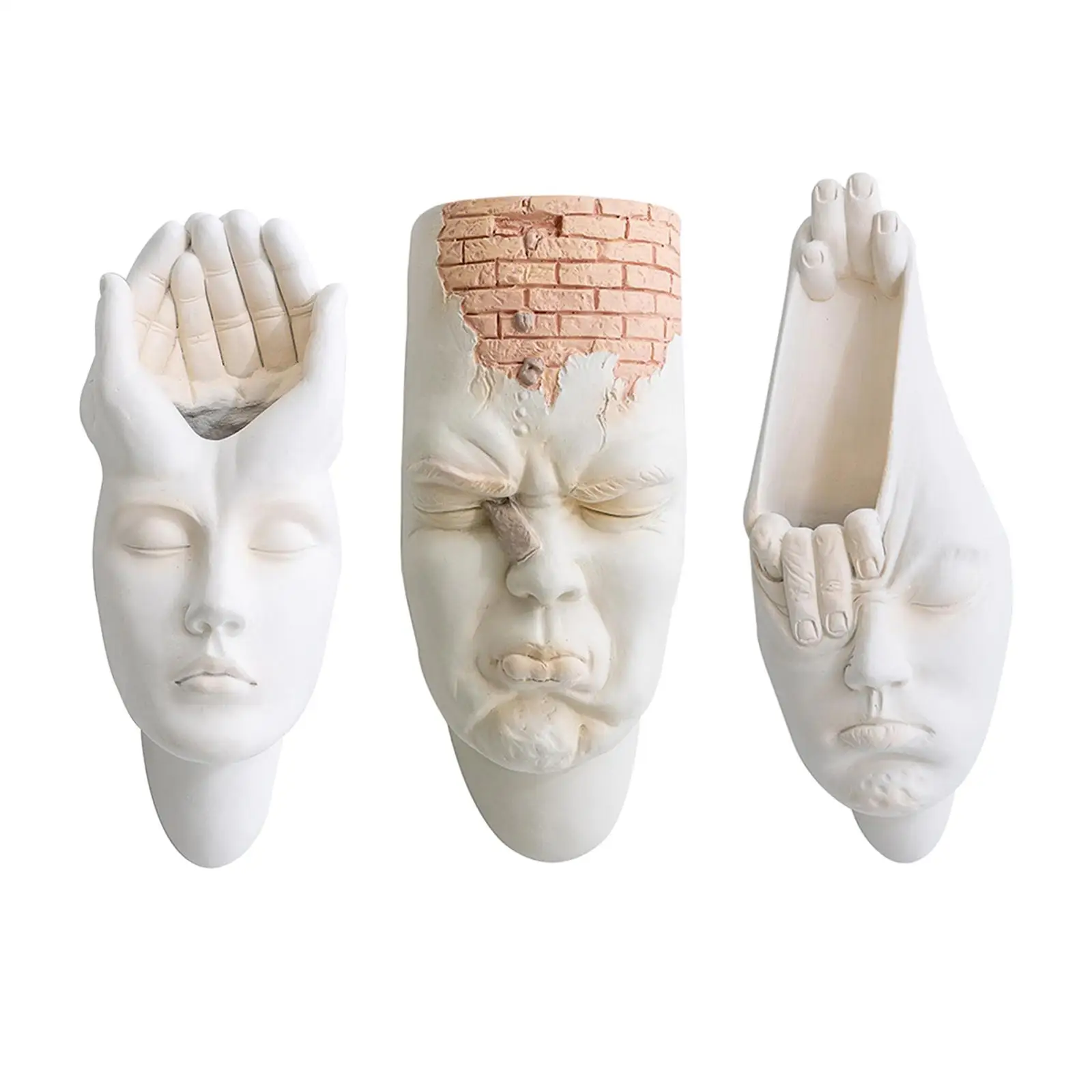 Wall Sculpture Hanging Flower Vase Flower Pot Container Holders Wall Planter for