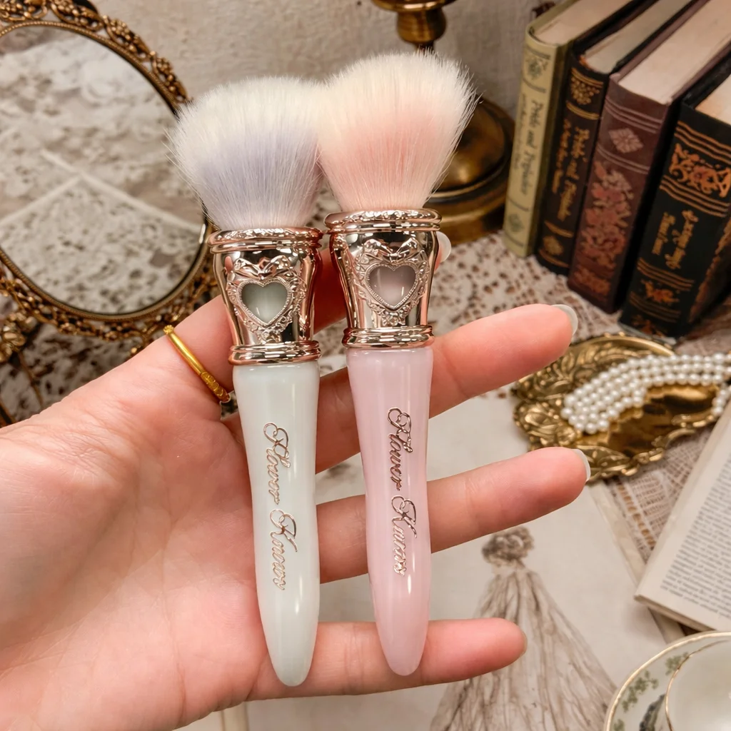 Flower Knows Bunny Garden Angled Blush Brush Soft Vegan Makeup Brush for Contour Blending Precision Cheek Face Makeup Brush
