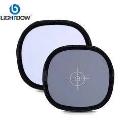 Lightdow-Reflector de tarjeta gris plegable, tablero de enfoque de doble cara con bolsa de transporte, 30cm, 12 