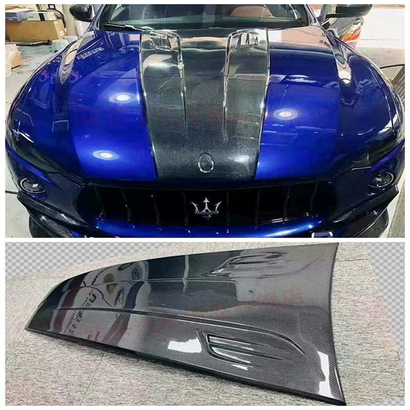 High Quality Carbon Fiber Front Bumper Engine Hood Vent Cover For Maserati Levante 2016 2017 2018 2019 2020 2021