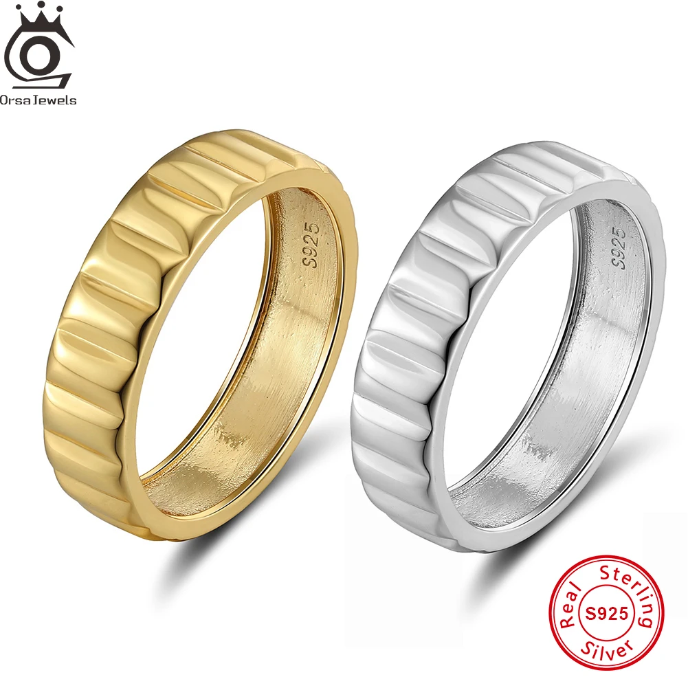 

ORSA JEWELS Simple for Women Men Stackable Ring Original 925 Sterling Silver Daily Dating Appointment Party Hand Jewelry NMR07