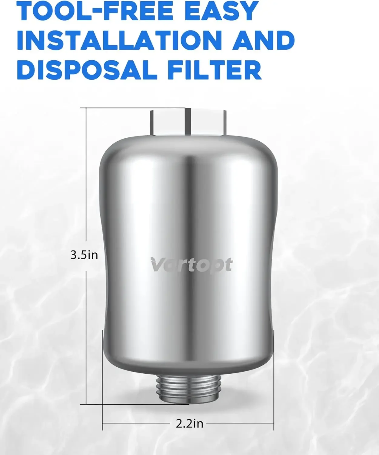 Vortopt 20 Stage Shower Filter DB-1 Shower Head Filter for Hard Water Remove Chlorine Fluoride Heavy Metals Sediments Impurities