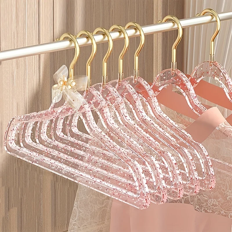 Image of 10 Stück nicht abfärbende Anti-Rutsch-Kleiderbügel, geeignet für funkelnde Mädchen-Anti-Rutsch- und platzsparende Kleiderbügel