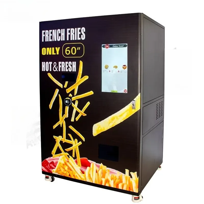 مصنع شاشة تعمل باللمس رقائق البطاطس آلة بيع البطاطس المقلية الذكية التلقائي آلة بيع الوجبات السريعة عملة تعمل #2