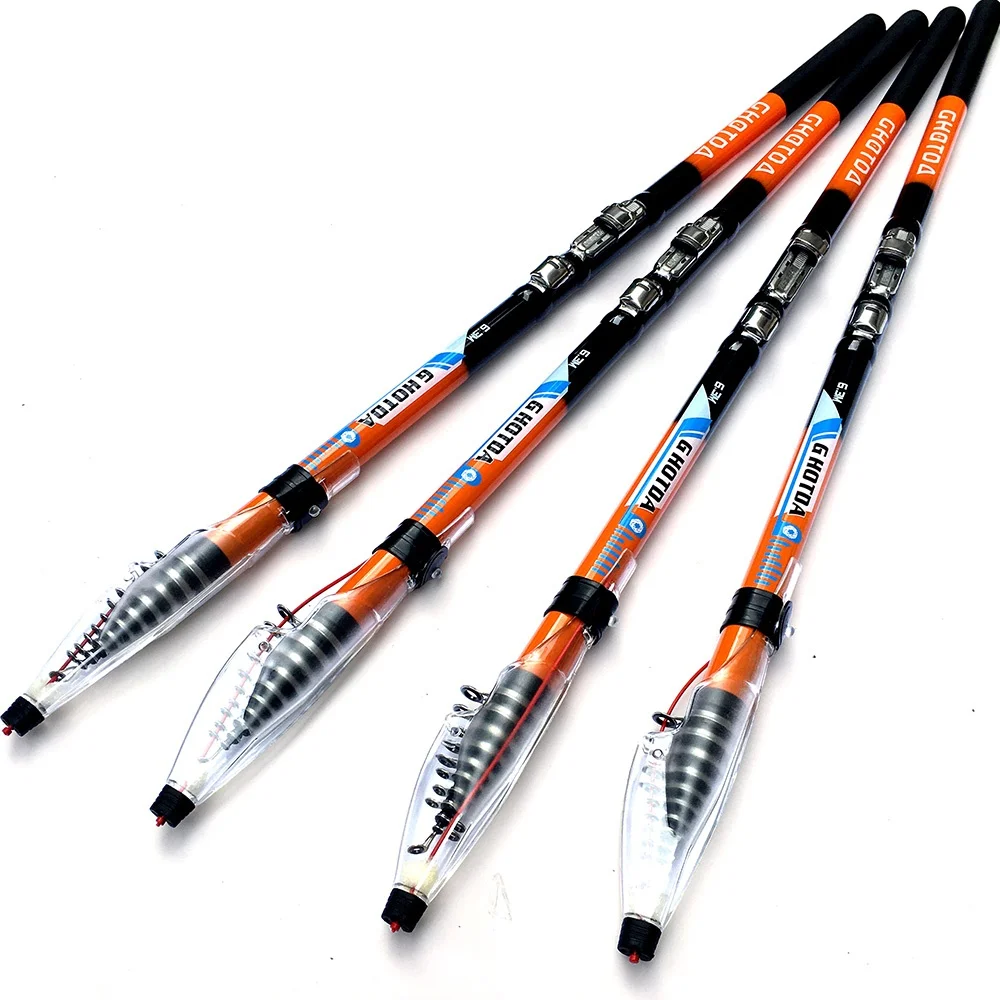 Telescopic Rock Fishing Rod, Carbon Fishing Rod, 2.7m/3.6m/4.5m/5.4m/6.3m Hand Sea Dual Purpose Fishing Gear Canne A Peche