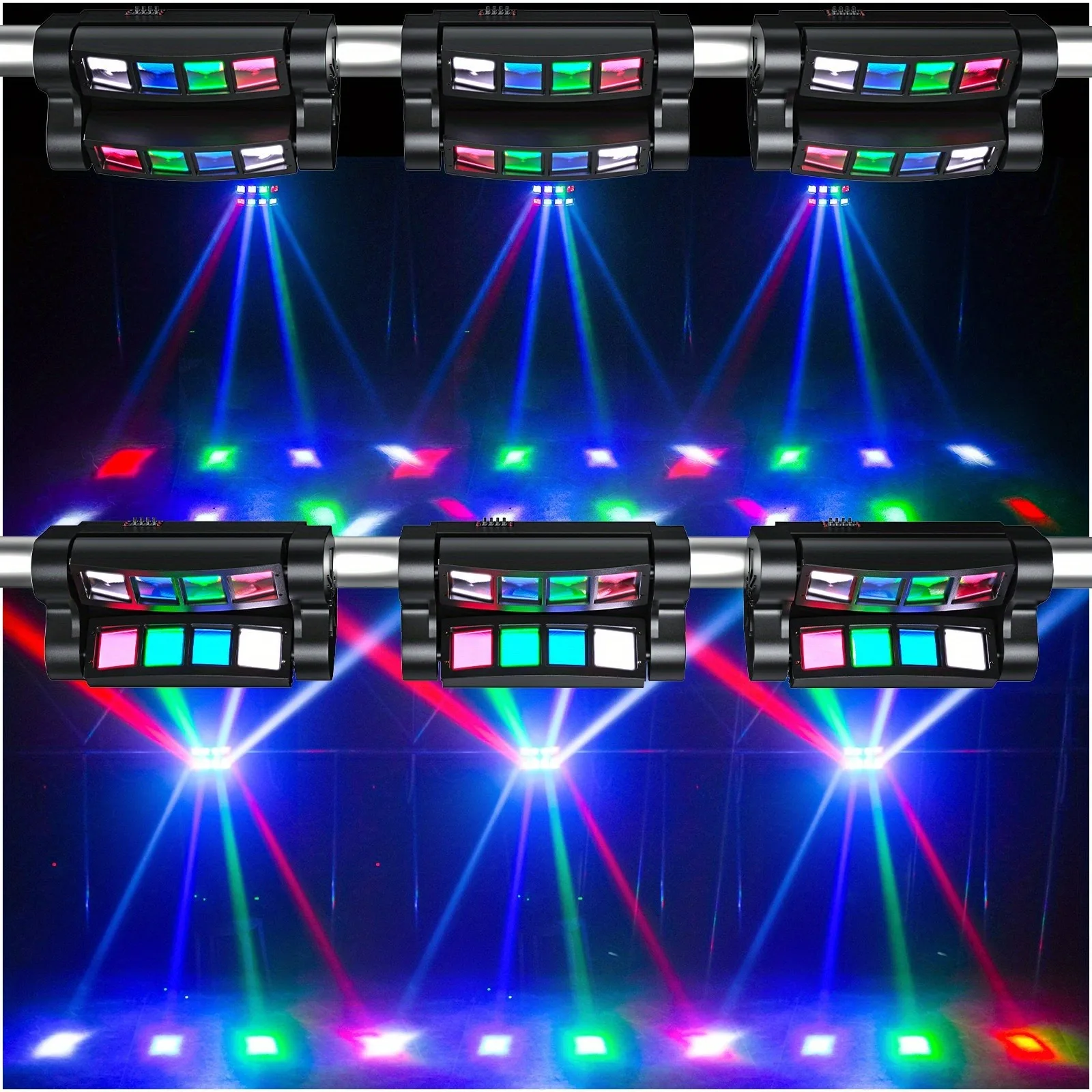 3*8W Professional KTV Party DJ Disco Light Sound-Controlled DMX512 Control Spider Light Wedding Dance Hall Audience Light