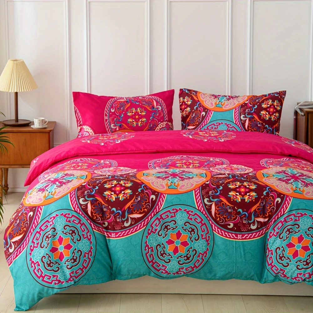 

Комплект постельного белья в богемном стиле - 1 пододеяльник и 2 наволочки в комплекте. Необычное постельное белье в стиле бохо для незабываемого сна.