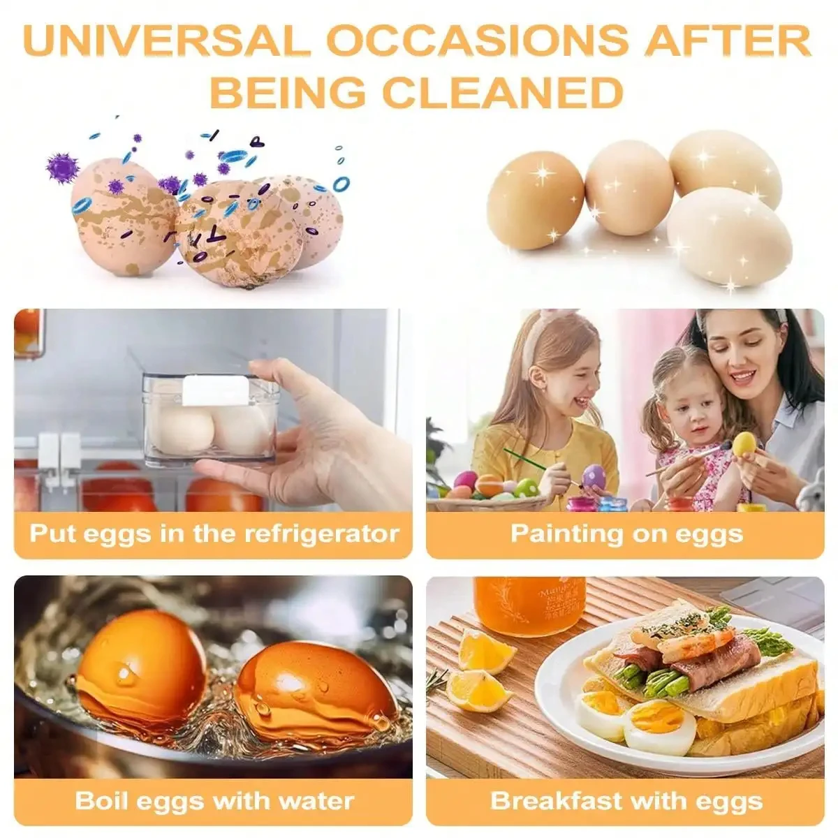 فرشاة منظف البيض من Leeseph للبيض الطازج ، أداة ماكينة غسيل البيض من السيليكون ، فرشاة غسيل البيض سهلة التنظيف وقابلة لإعادة الاستخدام