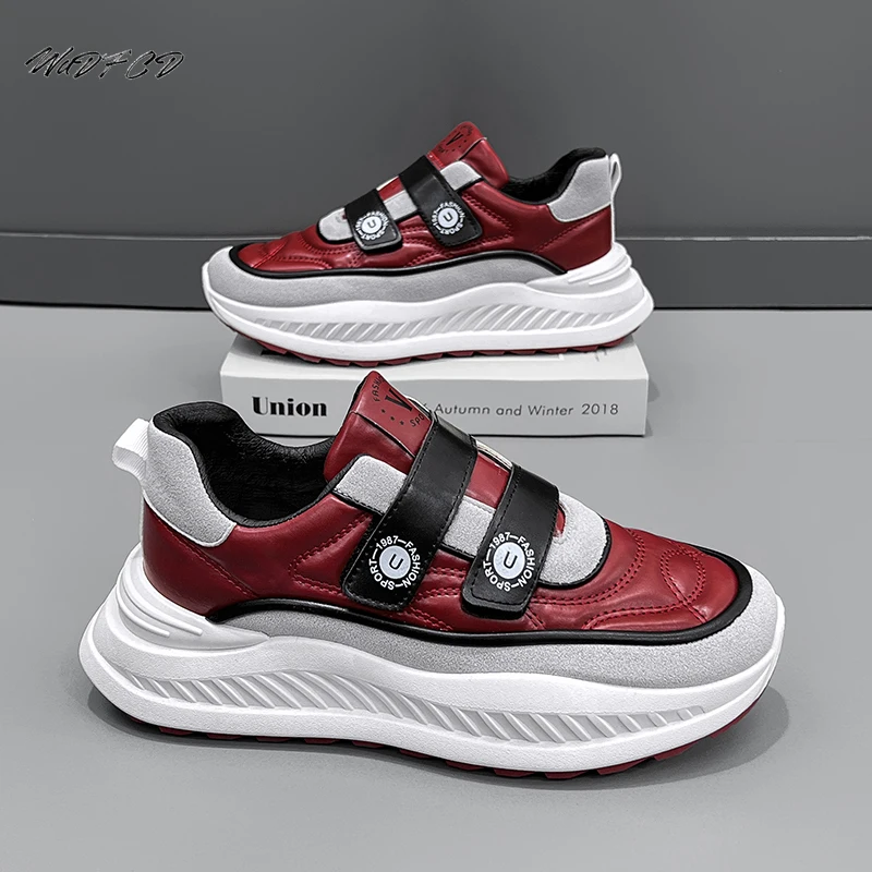 Chunky Sneakers Mens Designer Running Shoes Fashion Casual Microfiber Leather Fabric Breathable Height Increased Platform Shoes