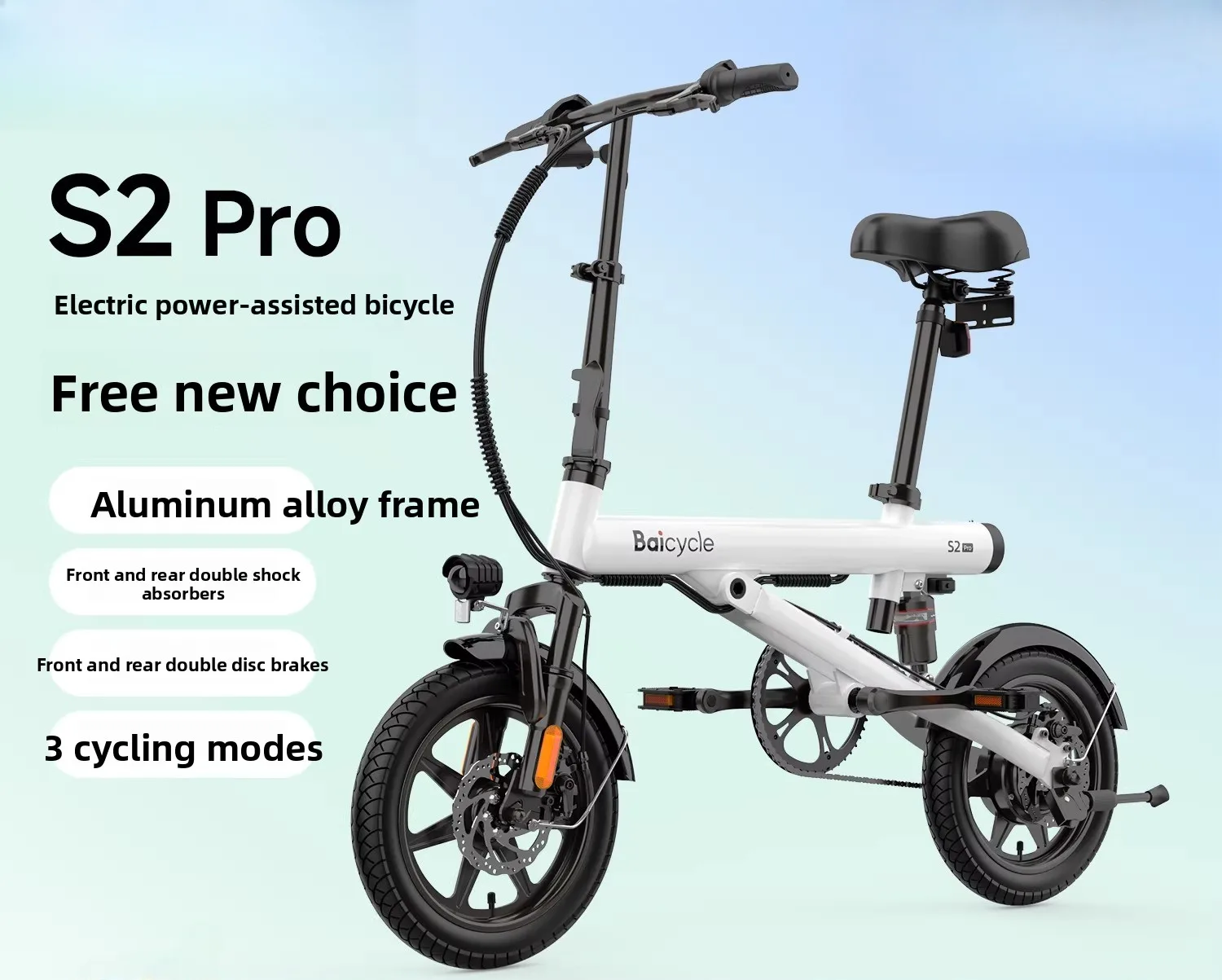 

Folding Electric Vehicle, Mini Power-assisted Electric Bicycle, Leisure Transportation Long-range Commuter Vehicle