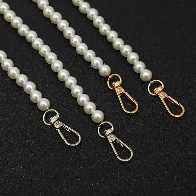 

40-130cm Pearl Purse Chain Strap Short Handle Replacement Bags Chain Strap Shoulder 10mm Chain Imitation Pearl Handbag