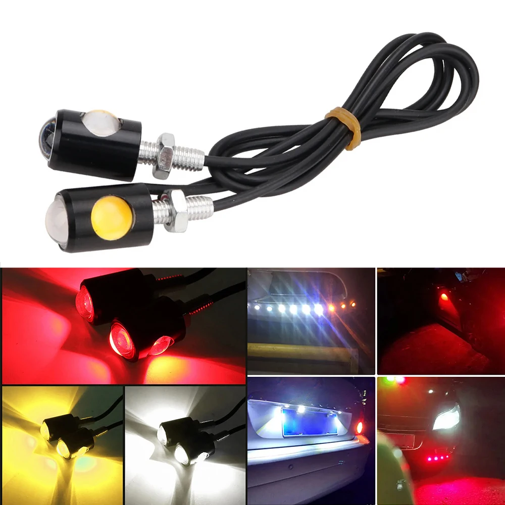 2pcs Motorcycle License Plate Signal Light Warning taillights Eagle eye lamp Driving lights Led Indicator light bulb Accessories