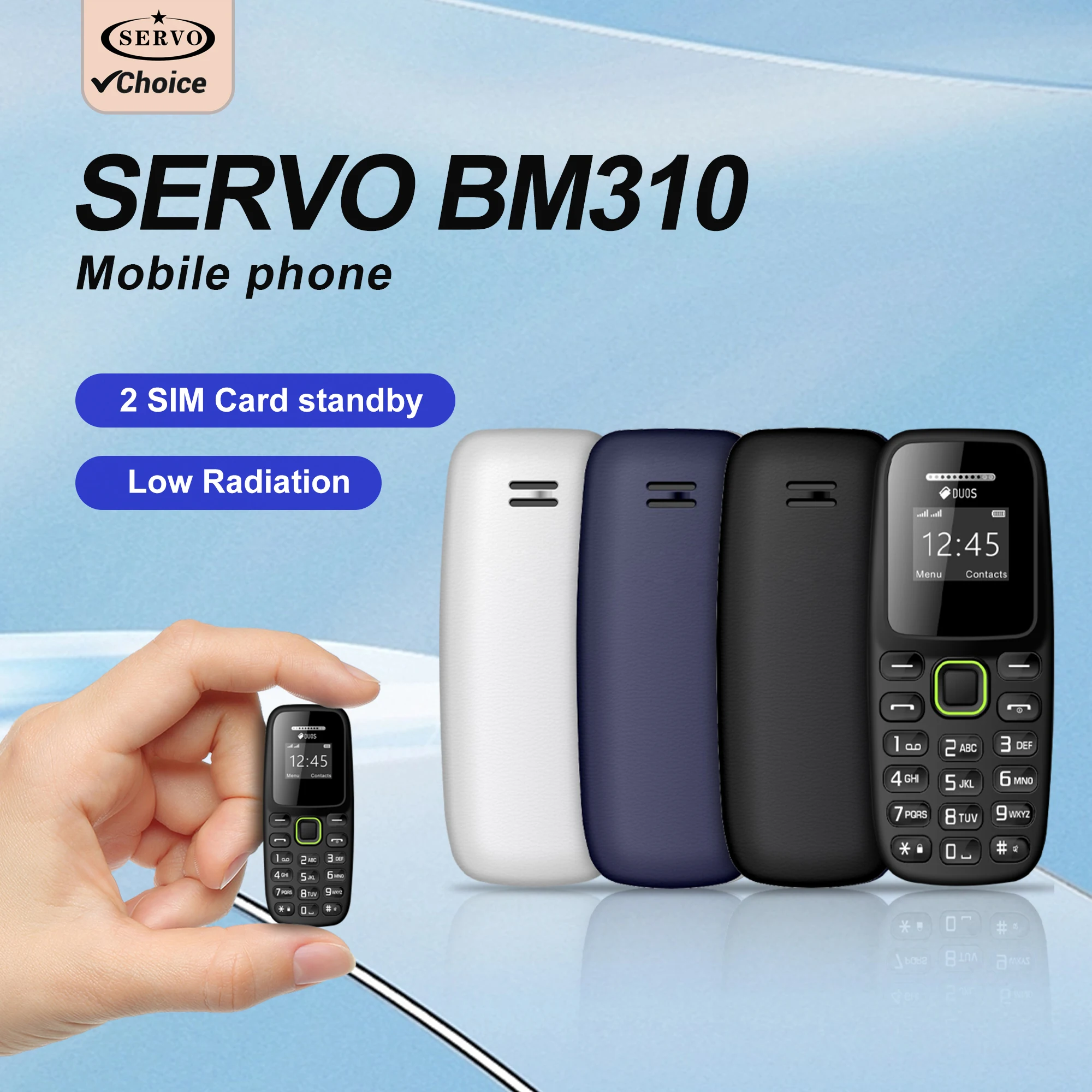 SERVO BM310 2G Small Mobile Phones Dual SIM Unlocked Bluetooth Earphone Low Radiation Auto Call Record Small Cellphone blacklist