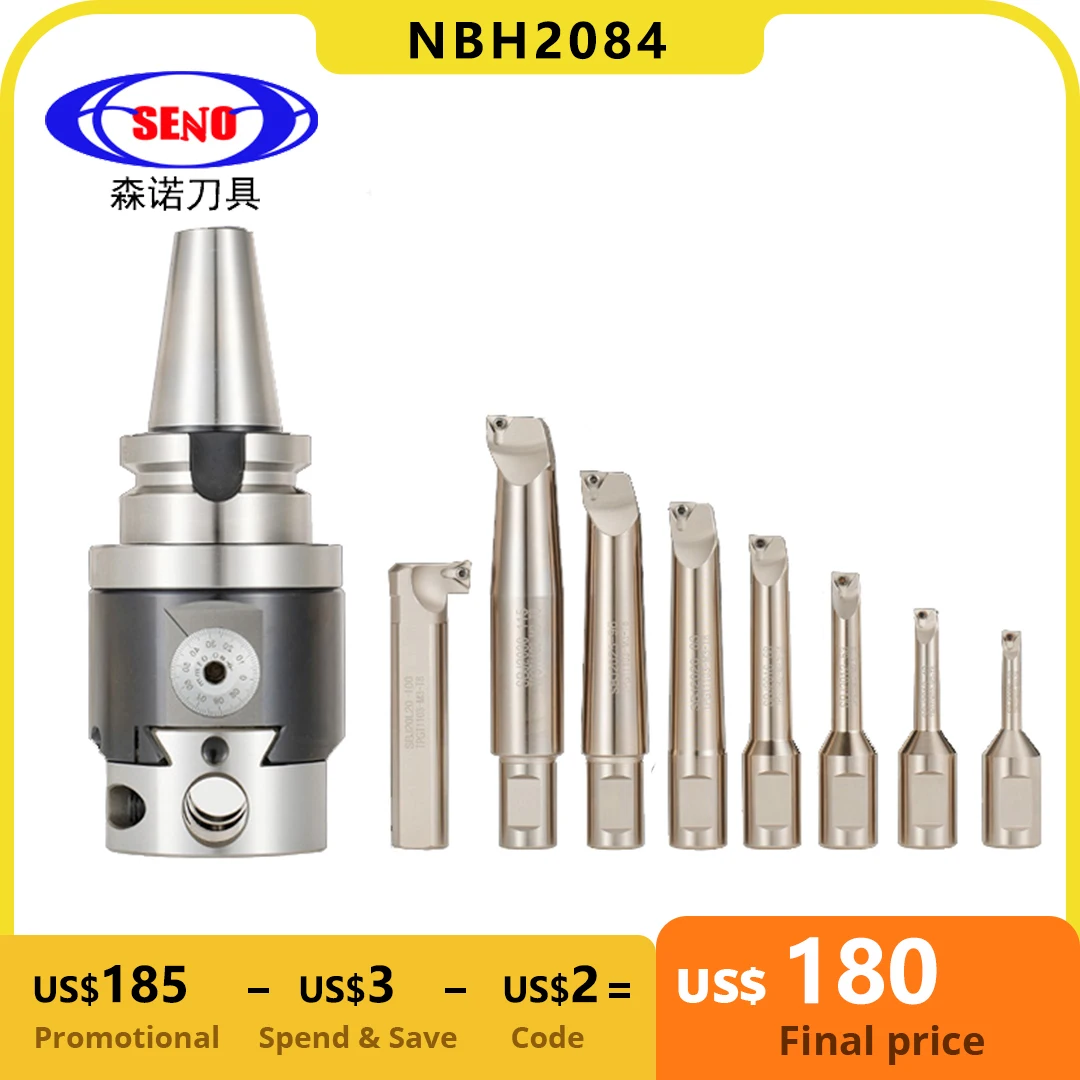 SENO NBH2084 Fine Boring Head BT30 BT40 NT30 NT40 MT4 MT5 MT SK30 SK40 R8 C20 CAT40 BT50 NT50 Tool Holder + 8pcs Boring Tool Rod